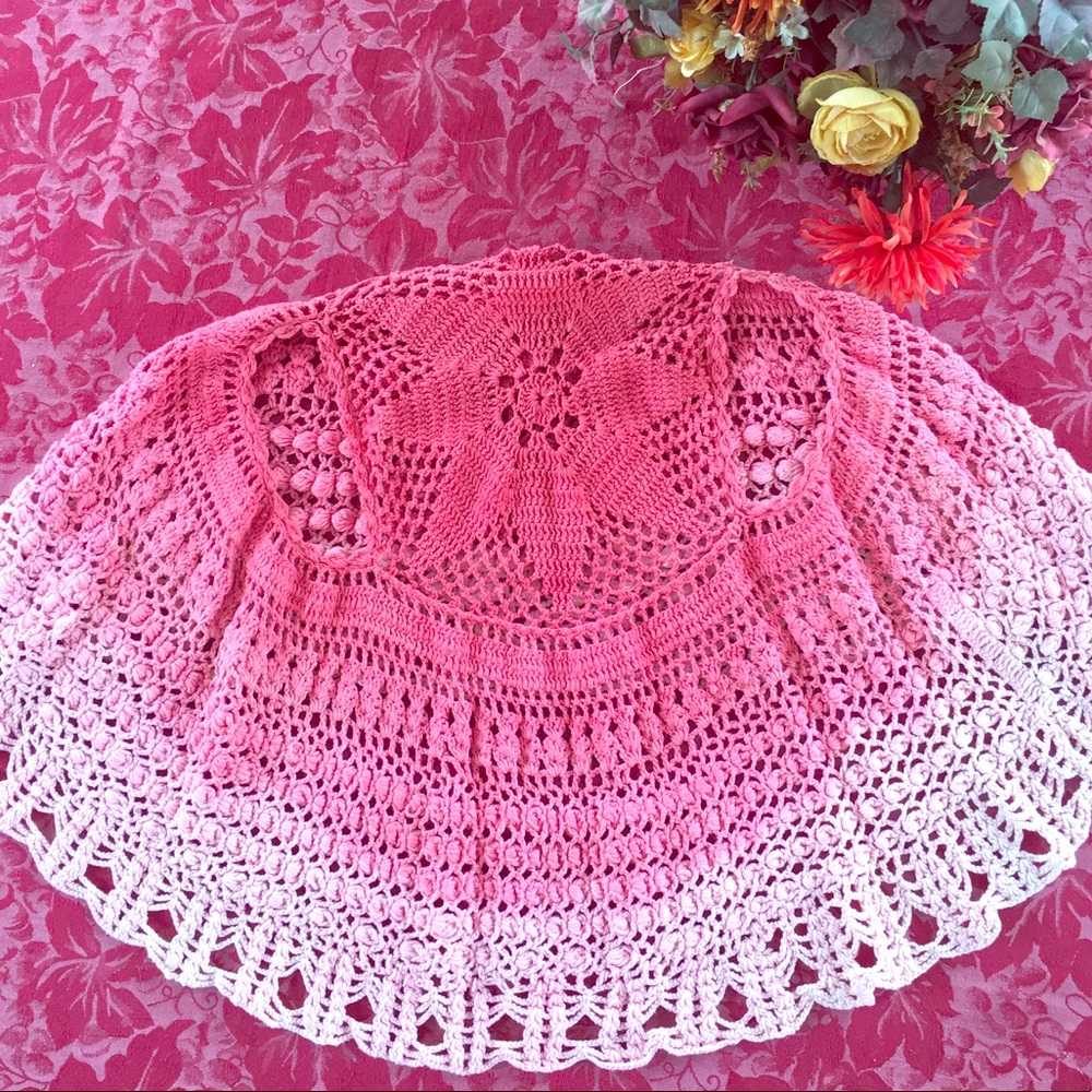 Chaudry Woven Coral Cardigan